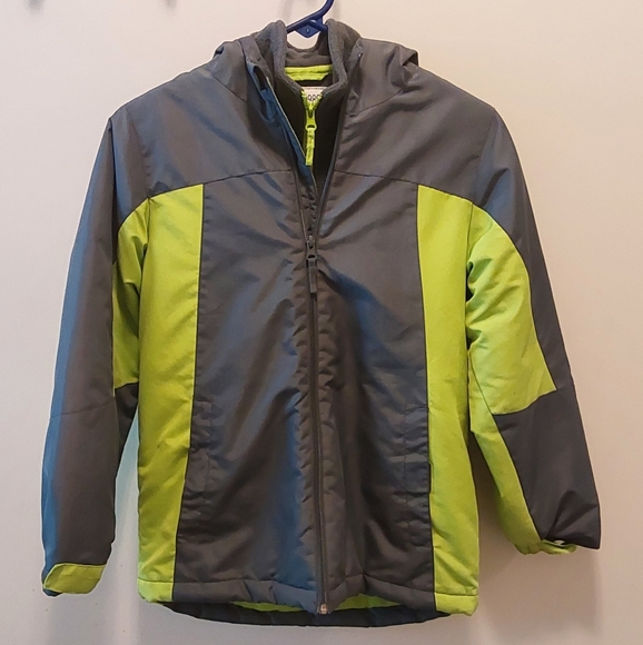 1989 Place Other - Gray and Green Hooded Jacket With Removable Liner